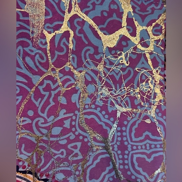 Cruise Away In This Abstract Gold Foil Halter Maxi Dress. Gold foil design + Sun - Picture 2 of 7